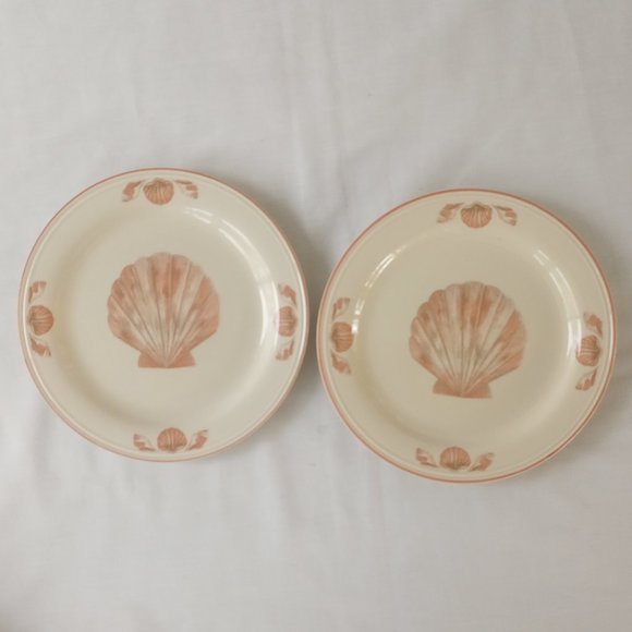 Sangostone Korea Other - Two Sangostone Salad Dessert Plates Coquille Shells